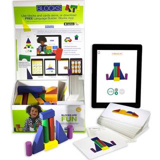 Faser L?ringsmaterialer Sprogbygger Block Imitation Kit Curriculum for Autism & Preschool 120 Foregive Play Flashcards 40 Tr?blokke iPad -app