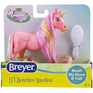 Breyer Horses Mane Beauty Li'l Beauties | Stardust - Unicorn | B?rsterbar lyser?d og guldmane og hale | 4.25 """" L x 3,25 """" H | Model #7414