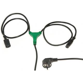 IEC Y-Split Stik Schuko til 2x IEC Hun 13A Apparatstik
