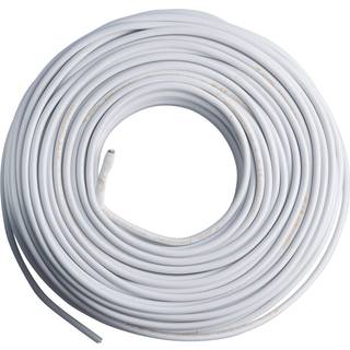 Plastkappeledning rund 100m 2x0,75mm2 hvid