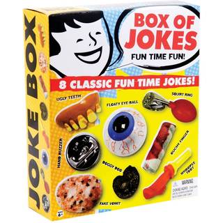 Schylling Joke Box: Jumbo-spøg-sæt med 8 klassiske gag'er - Inkluderer Goofy Teeth, håndbuzzer, svævende øje