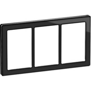 LK FUGA Pure 66 Design ramme 3x1½ modul, sort glas