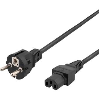 DELTACO Power CEE 7/7 Power IEC 60320 C15 Black 50cm