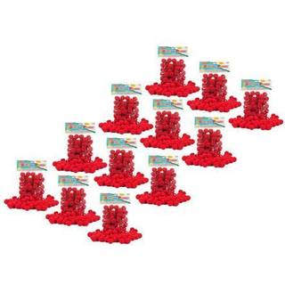 (12 pk) pom poms 1in rød 50 pr. Pk