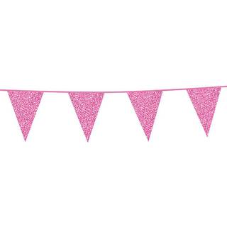 6 m. Vimpler med glitter lyserød flag