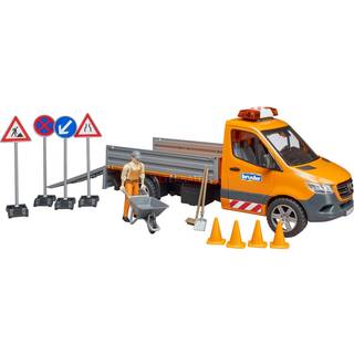Bruder Auto Sprinter vejarbejdsbil med figur og tilbehør - med lyd og lys - 02677