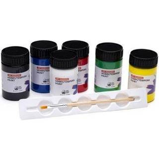 Hobby Acryl Maling Sæt 6 x 60 ml M/Palette & Pensel