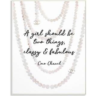Stupell Industries klassiske og fabelagtige mode citat med perler v?gplak 10 x 15 off-hvid