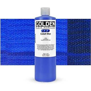 Fluid Acrylics af Golden Cobalt Blue 16 fl. oz. Blaske professionel akrylmaling halvtransparent