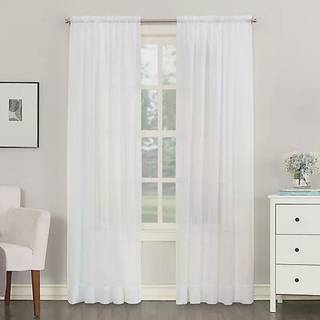 Nr. 918 53566 Emily Sheer Voile Rod Pocket Curtain Panel 59 """" X 54 """" Hvid