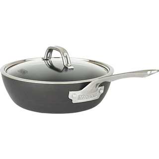 Viking Culinary Hard Anodized Nonstick 3-Ply Saucier Pan 3 Quart inkluderer glaslåg opvaskemaskine ovnens sikre værker på alle kogeplader inklusi