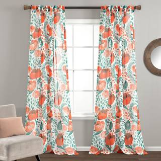 Lush Decor Pair Poppy Garden Sheer Window Curtain Panels Multi 52x84 Set 84 """" Long X 52 """" Bred