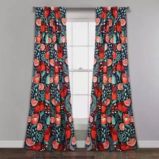 Frodig indretning Blue Poppy Garden Curtains Light Filtring Window Panel Set til Living Dining Sovev?relse (par) 95 x 52 """"