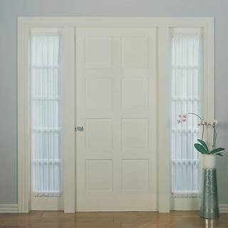 Nr. 918 Emily Sheer Voile Rod Pocket Door Sidelight Curtain Panel 28 """" X 72 """" Hvid