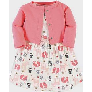 Hudson Baby Baby Girls 'Cotton Dress and Cardigan Set Forest 5 Toddler