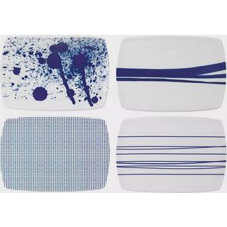 Royal Doulton Pacific Mixed Patterns Cheese Boards 7.9 """" Bl?/hvidt s?t p? 4