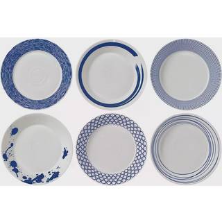 Royal Doulton Porcelain Pacific blandede m?nstre s?t af 6 pasta sk?le 22 cm bl?