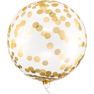 1 stk. Kæmpe Konfetti Ballon Guld Ø40 cm – Festens Midtpunkt fra PartyDeco