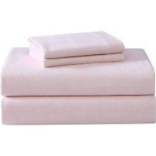 Laura Ashley Home - King Sheets Cotton Flannel Bedding Set b?rstet for ekstra bl?dhed og komfort (Pink King)