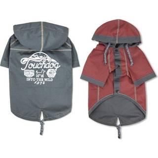 TouchDog 'Cloudburst' Reversible Dog Raincoat - Vandt?t hundefrakke og justerbar Rainbreaker Pet Raincoat eller Outdoor Dog Jacket med indbygget
