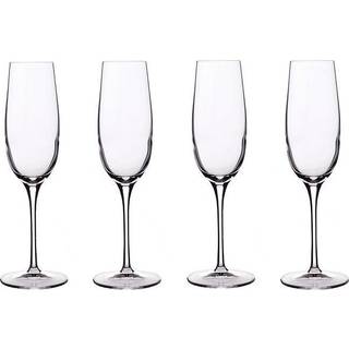 Luigi Bormioli Crescendo 8-ounce. Champagne fl?jter s?t med 4 prosecco-briller klare krystal s?n-hyx glas opvaskemaskine sikkert lavet i Italien.