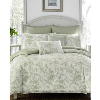 Laura Ashley Home - Twin Duvet Cover Set Reversible Cotton Bedding With Matching Sham Lightweight Home Decor for All Seasons (Natalie Sage Twin)
