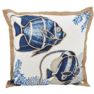 Saro Lifestyle Neptunian Collection Down Filled Fish Throw Pillow