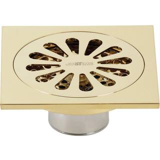 Badev?relsesbruserafl?b med flange og h?rf?lde - poleret messing