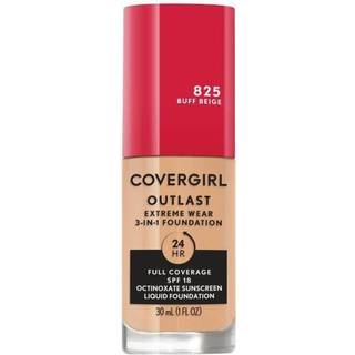 Covergirl Outlast Extreme Wear 3-i-1 fuld dækkende flydende foundation SPF 18 Buff Beige, 30 ml
