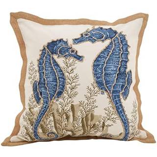 Saro Lifestyle Neptunian Collection Cotton Throw Pillow 20 """" Seahorse