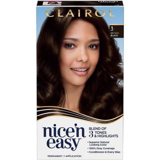Clairol nice'n let permanent h?rfarve 3 brun sort h?rfarve 3 t?lling