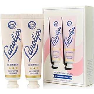 Lanolips 101 Salve Multi -Balm Duo Original Superbalm - Indeholder ren lanolinolie til glat hydratiserede og sunde læber - Naturlig læbebalsam ti