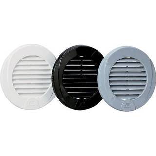 Ventilationsgitre Nuova Rade, UV-resistent polypropylen, med slangstuds 3" (76 mm), sort