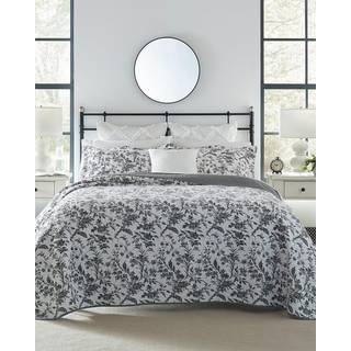 Laura Ashley Home - Twin Quilt Set Cotton Reversible Bedding With Matching Sham Home Decor for All Seasons (Amberley Biscuit Twin)