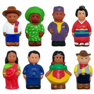 G?r dig klar b?rn rundt om i verdensfigurer Multatetnic 5 tommer s?t af 8