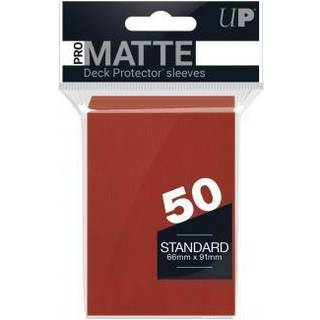 Kort tilbehør - Ultra Pro - Matte Non Glare Red (50 stk Standard Sleeves)