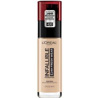 L'Oreal Paris Makeup Infallible op til 32 timers frisk slid letv?gtsfundament 420 sand beige 1 fl oz emballage kan variere