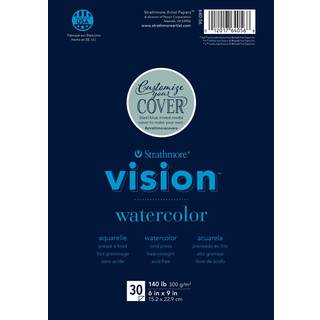 Strathmore Vision Cold Press Watercolor Pad 6 """" X9 """" -140lb 30 ark -62640560
