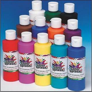 S&S Worldwide Color Splash! Liquid Tempera Bulk Paint Set på 12 i 11 lyse farver 8-oz flip-top flasker Fantastisk til kunst og håndværk skoleklas