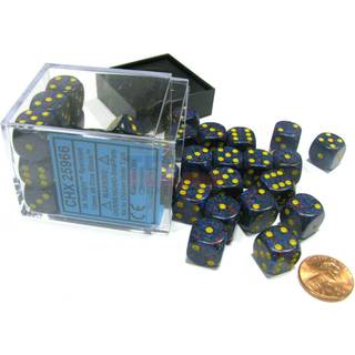 Speckled Twilight and yellow 12mm d6 Dice block (36 Terninger) - Rollespilsterninger - Chessex