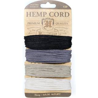 Hemptique Hemp Cord 4 Color Cards - Made With Love - Crafters No. 1 Choice - Eco Friendly - Plant Hanger - Scrapbooking - Gardening - Macram? - H