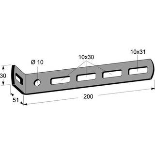 Vinkelbeslag 200 Mm Mp-901Z Mp Bolagen