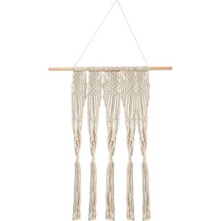 N?sten naturlig 2,5ft. x 2ft. H?ndv?vet makrame v?g h?ngende dekorcreme