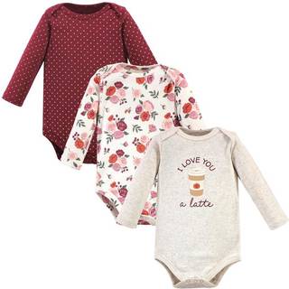 Hudson Baby Unisex Baby Bomuld Lang?rmede Bodysuits Pumpkin Spice 3-6 m?neder