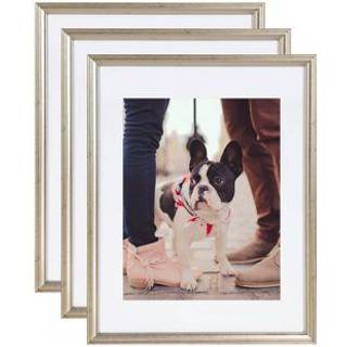 Kate og Laurel Adlynn Wall Picture Frame Set 14 """" X 18 """" Mated to 11 """" X 14 """" Varmt s?lvs?t p? 3