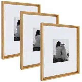Kate og Laurel Calter Modern Wall Picture Frame Set Gold 16x20 Mated to 8x10 Pack of 3