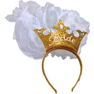 Guld Bride to be diadem med slør