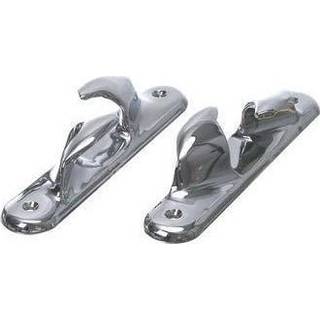 Halkip, forkromet messing, 110 x 27 mm, passer til tovværk op til Ø15 mm, 2-pak