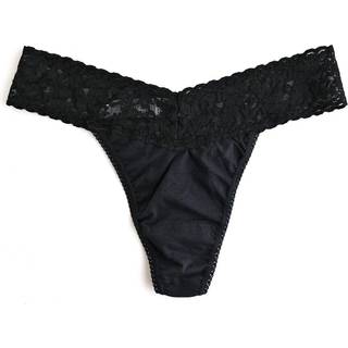 Hanky Panky Supima Cotton Original Rise Thong - Black - One Size
