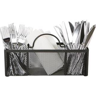 Mind Reader redskabet dispenser sølvtøjsarrangør Bestik Bountertop Arrangør Metal Mesh 12 """" L X 3,5 """" W X 5,5 """" H Sort